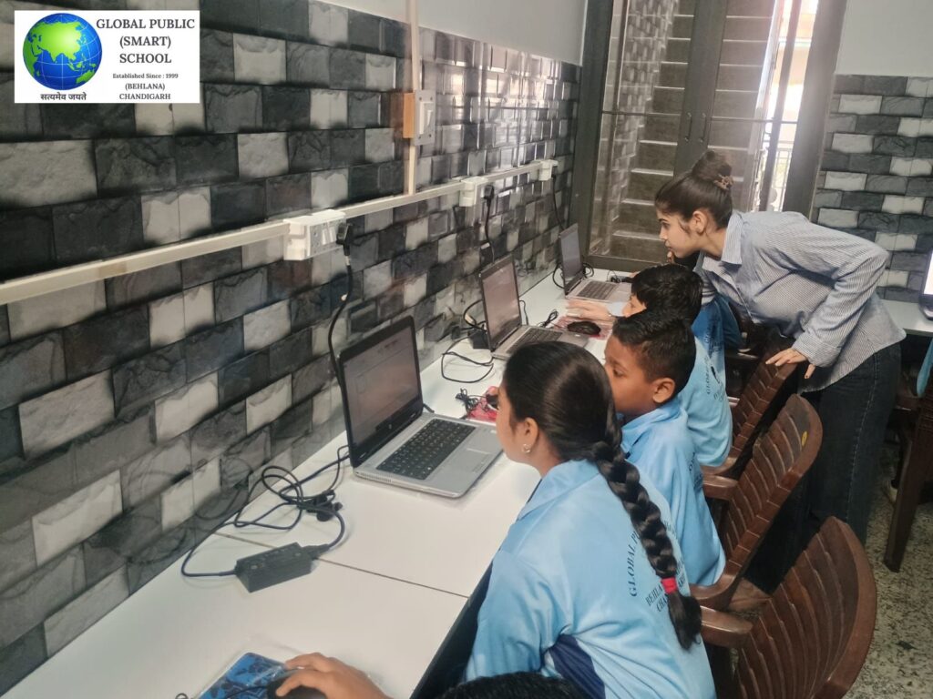 Computer classes at Golden Public school in Behlana, Chandigarh
